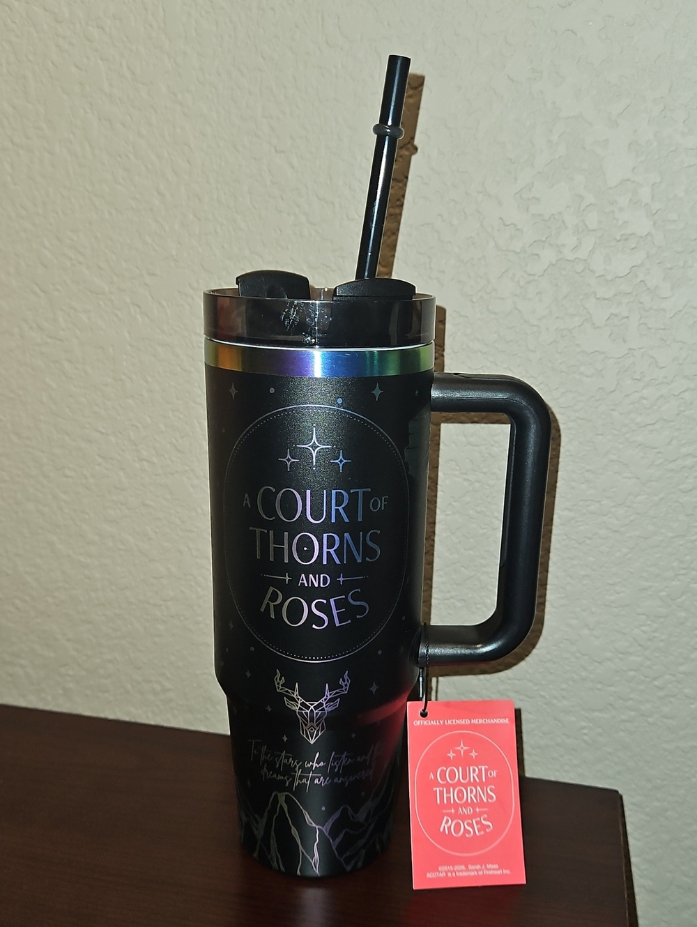 ACOTAR (A Court Of Thorns And Roses) Tumbler - Black & Rainbow Metallic